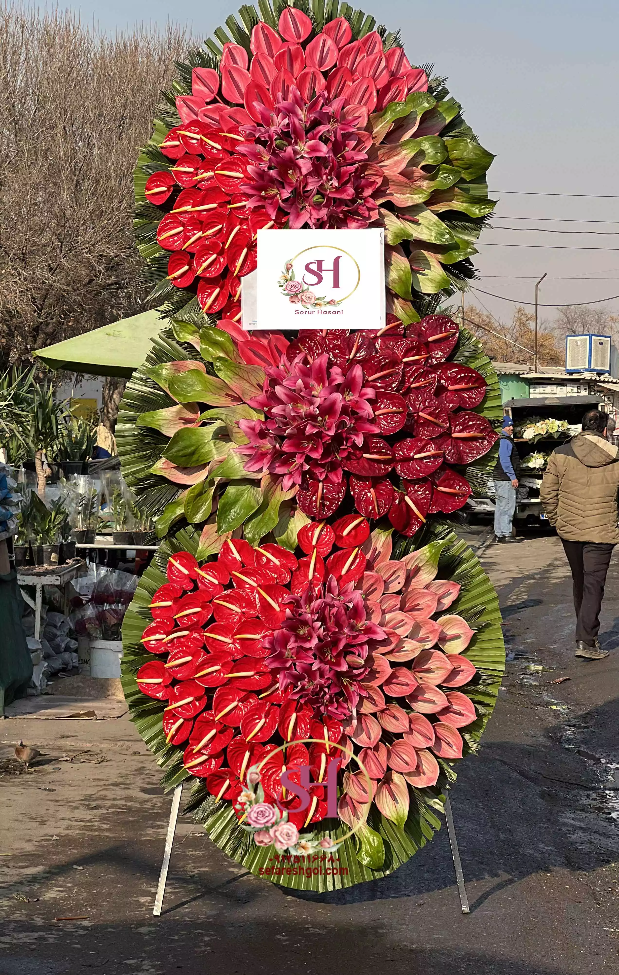 تاج گل سه طبقه لاکچری تسلیت